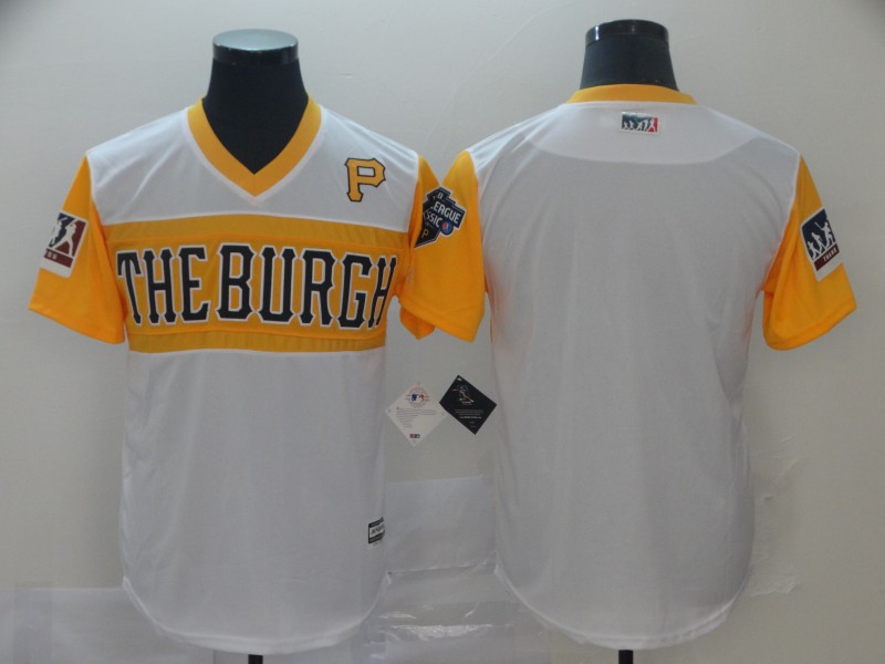 Customized Men Pittsburgh Pirates blank white yellow MLB Jerseys